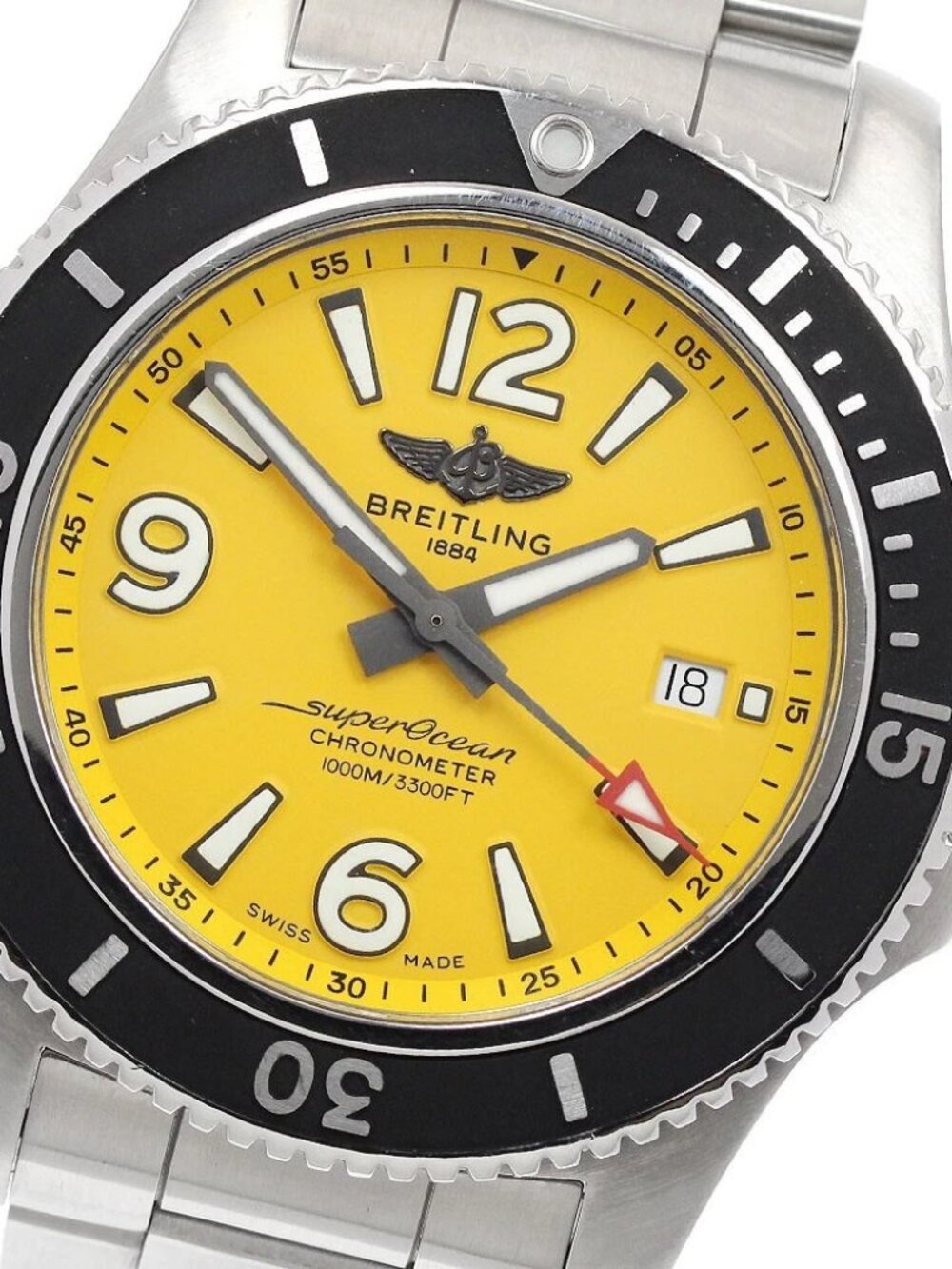 BREITLING Super Ocean A17367 Date yellow Dial Automatic Men's Watch